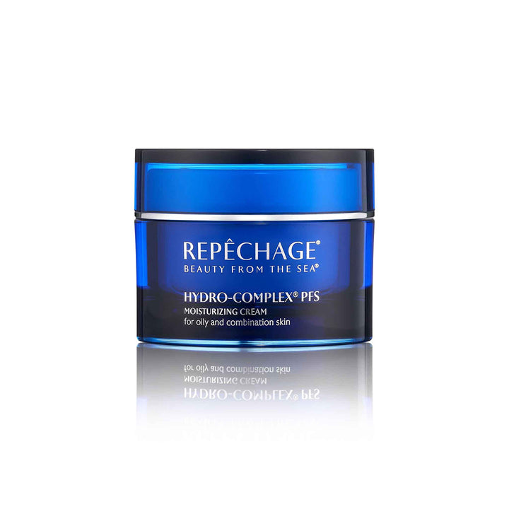 A jar of REPECHAGE Hydro-Complex PFS Moisturizing Cream for oily and combination skin.