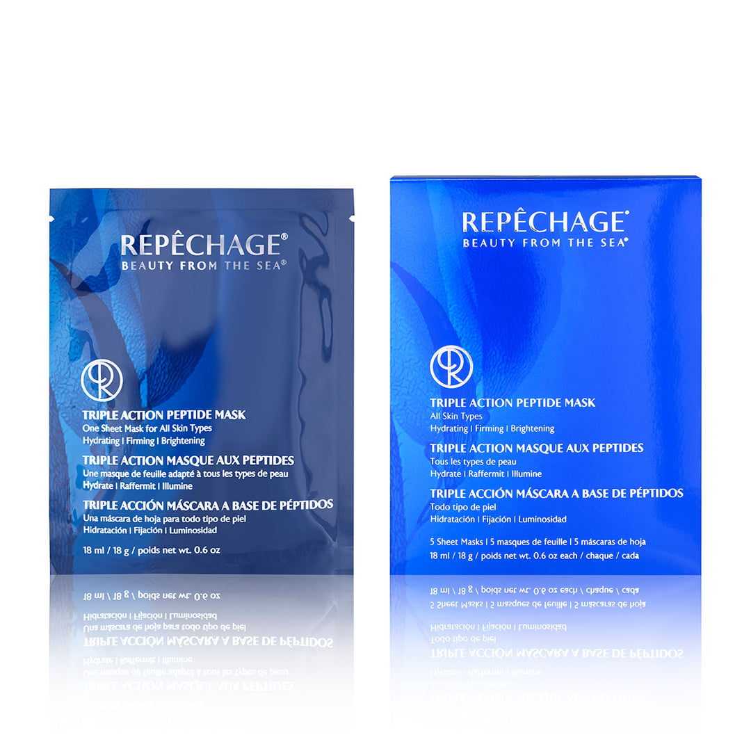 Triple Action peptide Sheet mask and packaging