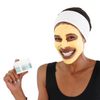 woman wearing Hydra Medic® Sea Mud Perfecting Mask on face and holding jar