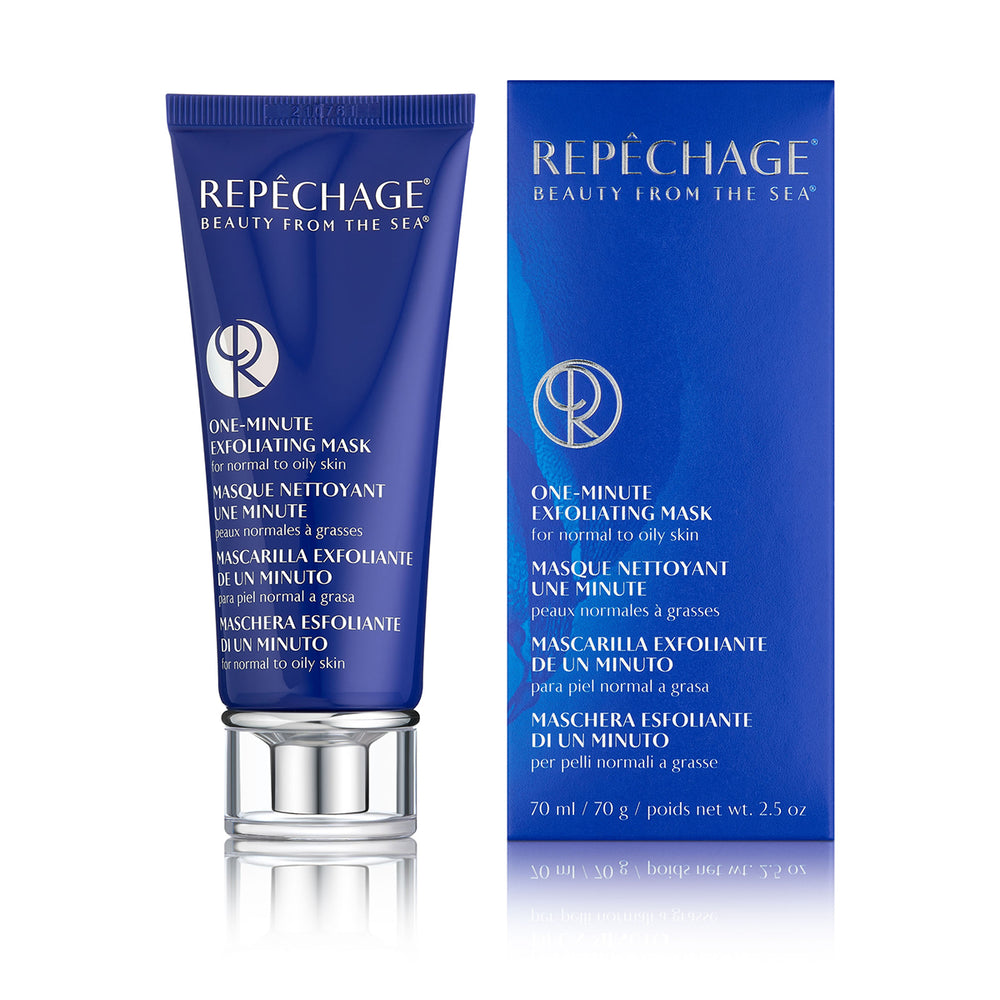 One Minute Exfoliating Mask tube and packaging
