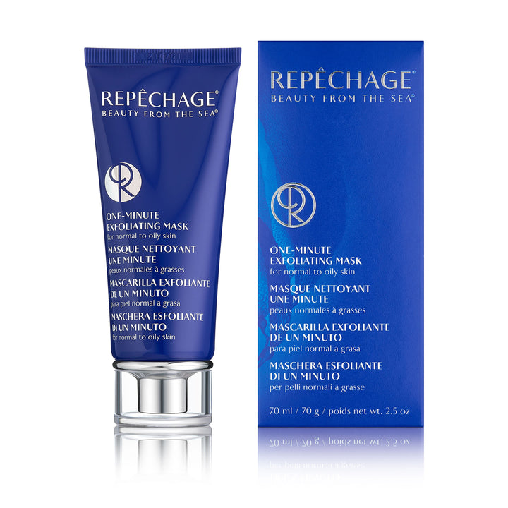 One Minute Exfoliating Mask tube and packaging