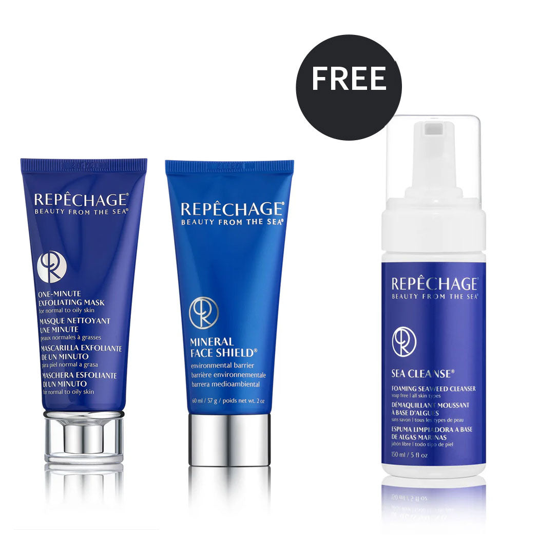 FREE Sea Cleanse Foaming Seaweed Cleanser w/ Purchase of One-Minute Exfoliating Mask and Mineral Face Shield Repêchage®