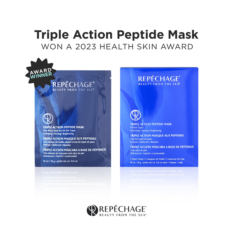 Triple Action peptide Sheet mask and packaging 
