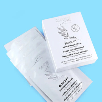 Biolight® Brightening Sheet Mask box and stack of 5 sheet masks